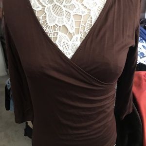 Chocolate Brown Willi Smith Wrap Size Small